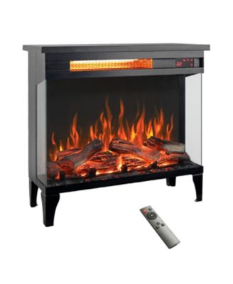 24 inch three sided glass electric fireplace with feet