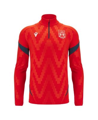 Men's Red Wrexham Training Quarter-Zip Pullover Hoodie