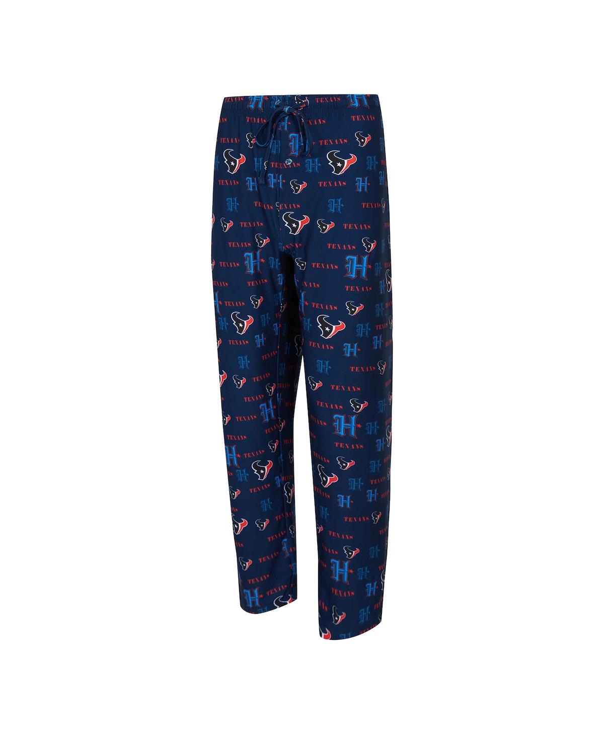 Concepts Sport Men's Navy Houston Texans Mosaic All Over Print Pants In Blue