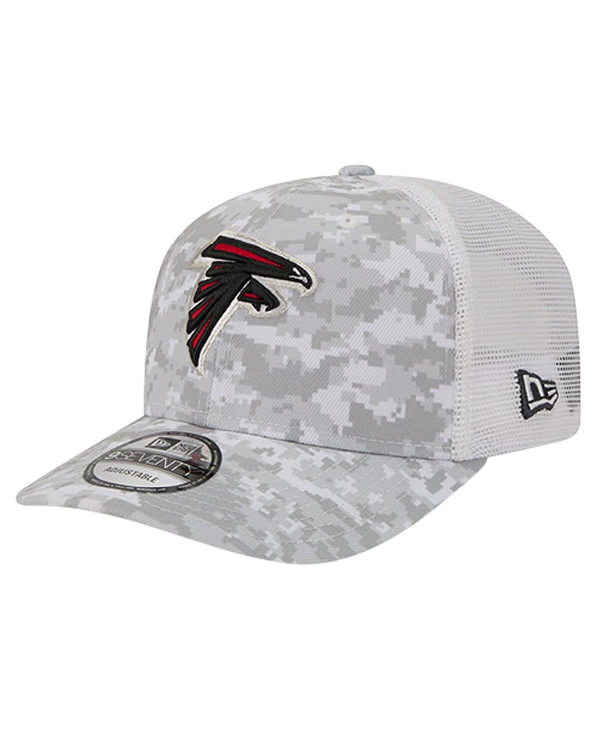 New Era Men's White Atlanta Falcons Salute To Service Fan Pack 9seventy Trucker Adjustable Hat In Gray