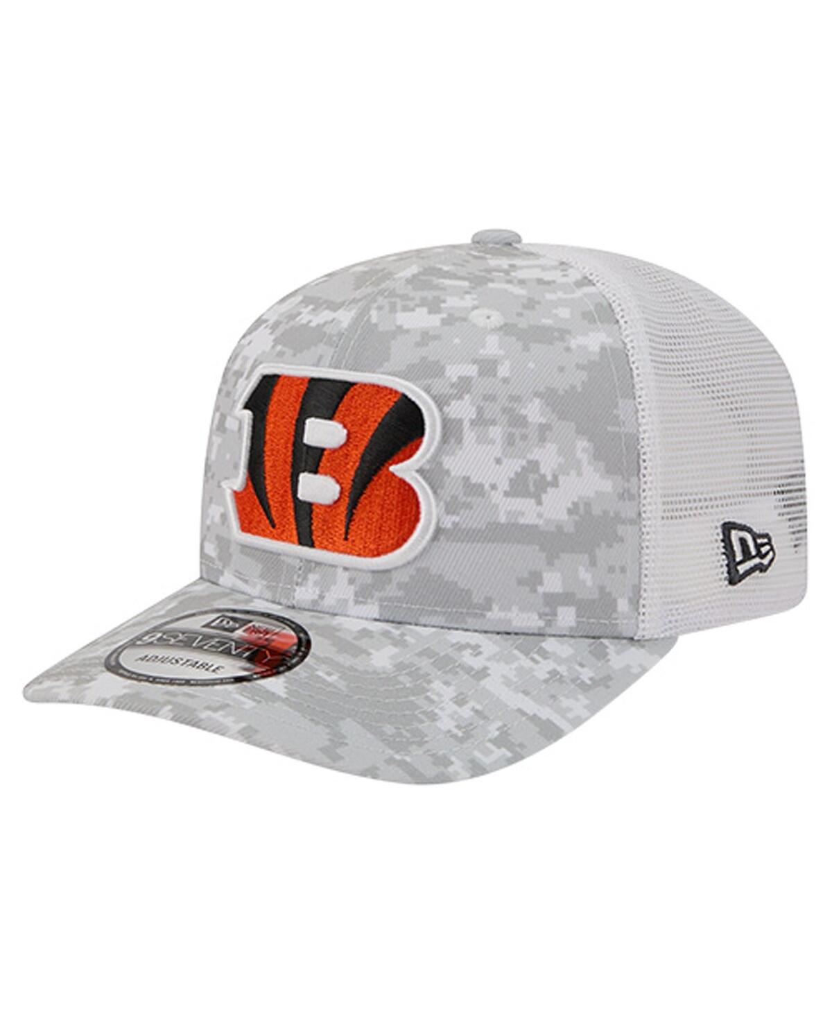 New Era Men's Gray Cincinnati Bengals Salute to Service Fan Pack 9SEVENTY Trucker Adjustable Hat