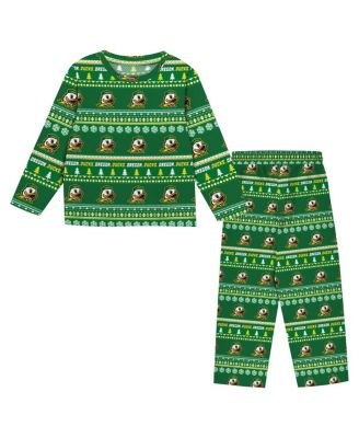 Outerstuff - Toddler Green Oregon Ducks Ugly Sweater Pajama Set