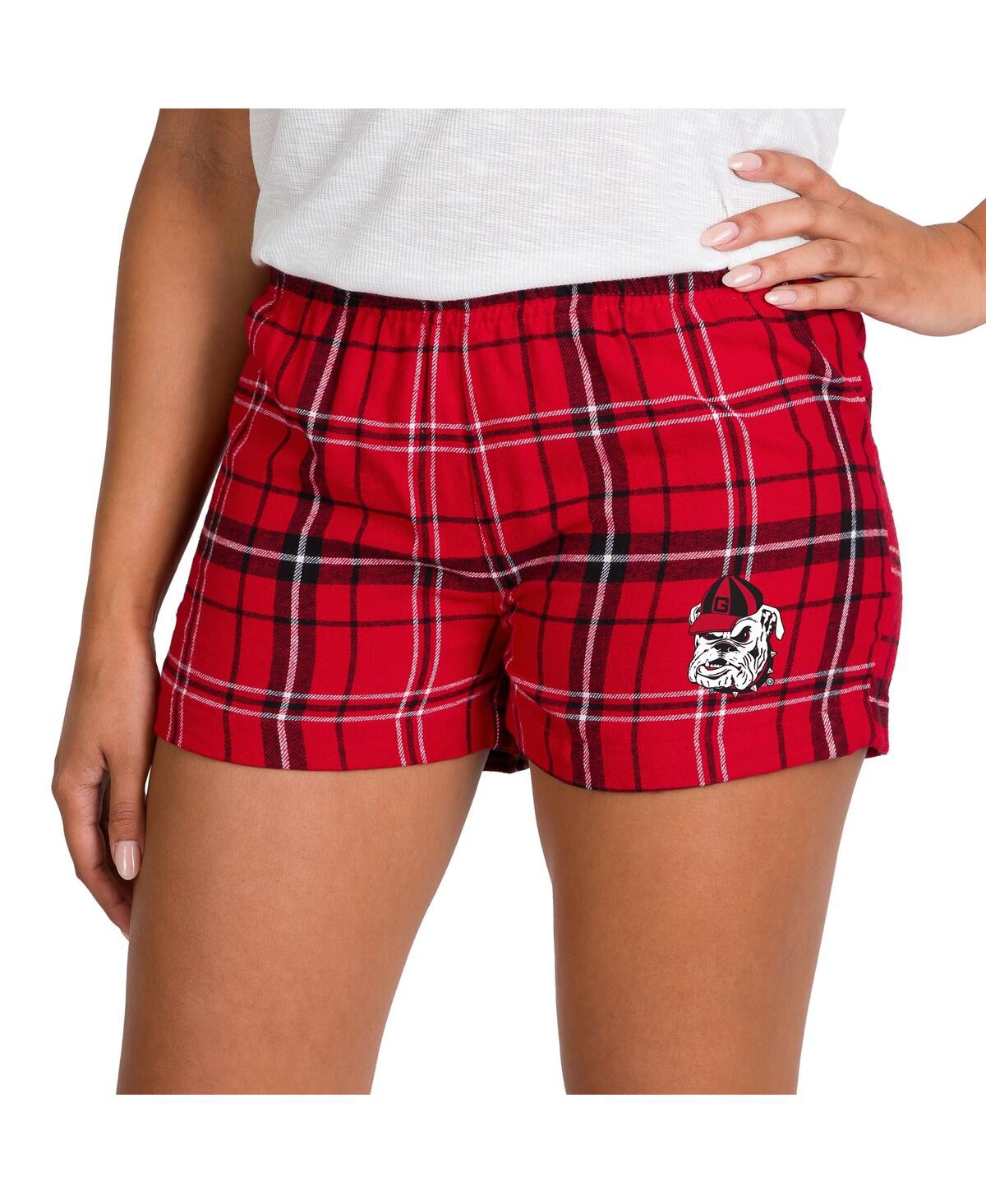 Concepts Sport Women's Red/black Georgia Bulldogs Ultimate Flannel Shorts In Red