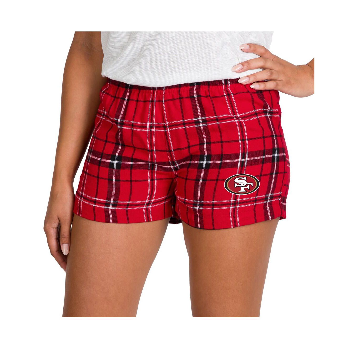 Женские шорты Concepts Sport Scarlet/Black San Francisco 49ers Ultimate Flannel — фото 1