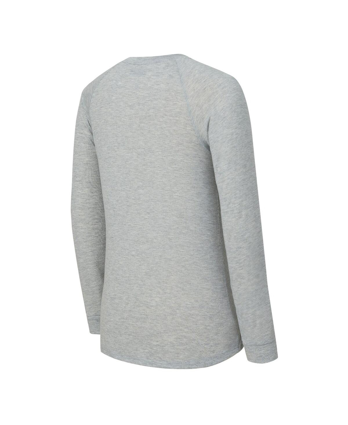 Concepts Sport Women's 2-piece Heather Gray/purple Minnesota Vikings Regulate Plaid Long-sleeve T-shirt And Shorts  In Gray