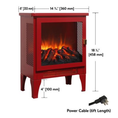 25 inch Stand Side Table with 3-Sided glass Electric Fireplace