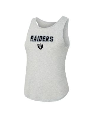 Women's 2-Piece Heather Gray/Black Las Vegas Raiders Regulate Plaid Tank Top and Pants Sleep Set