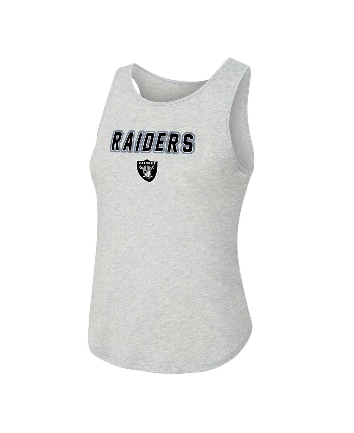 Concepts Sport Women's 2-piece Heather Gray/black Las Vegas Raiders Regulate Plaid Tank Top And Pants Sleep Set In Multi