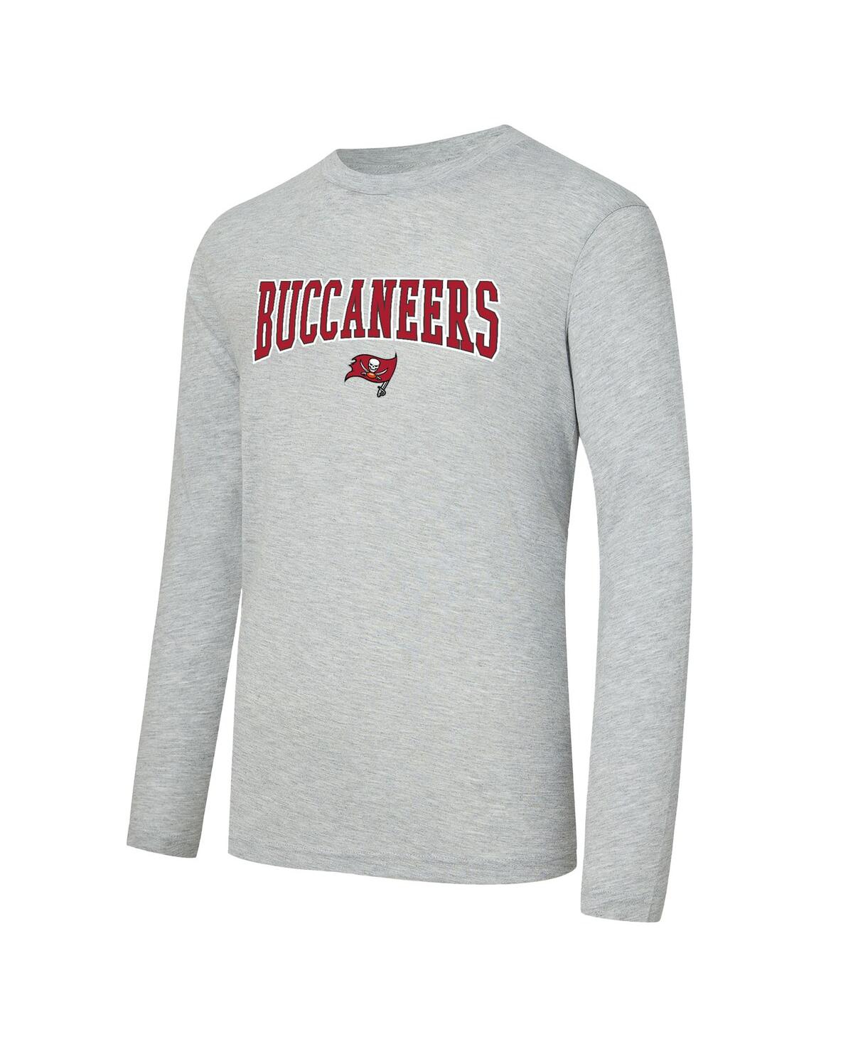 Concepts Sport Men's 2-Piece Red/Gray Tampa Bay Buccaneers Regulate Long Sleeve T-Shirt and Plaid Pant Set