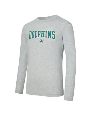 Men's 2-Piece Aqua/Gray Miami Dolphins Regulate Long Sleeve T-Shirt and Plaid Pants Set