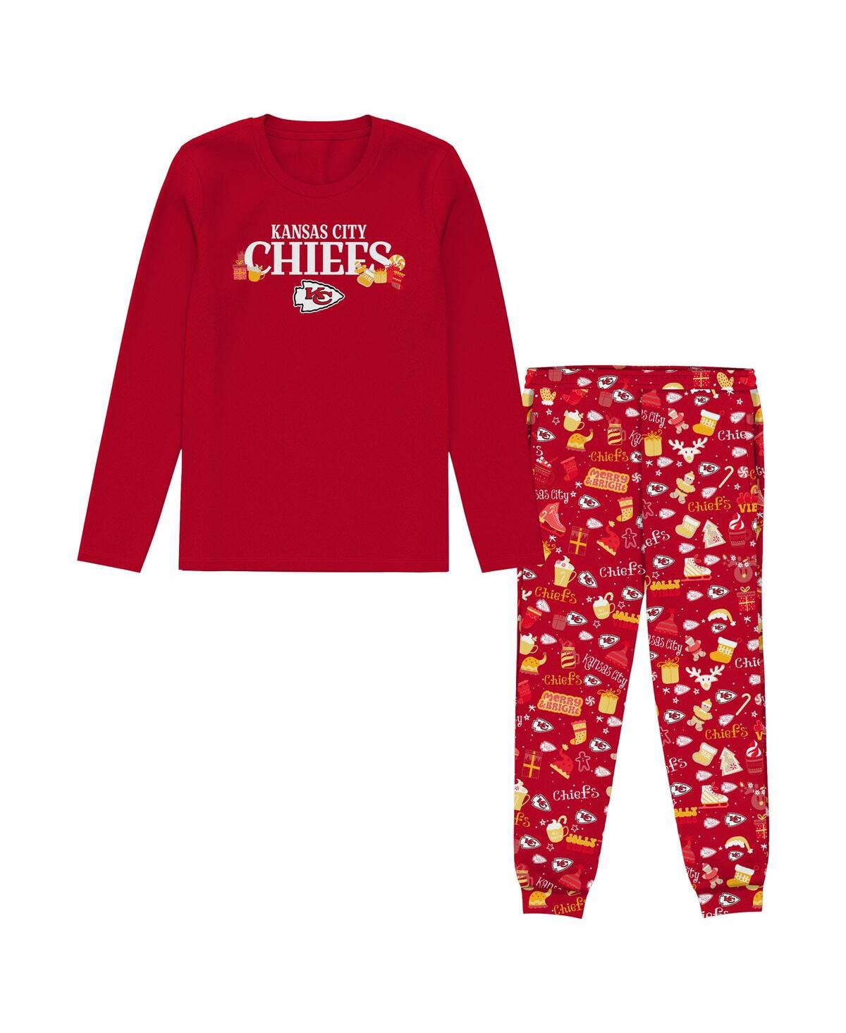 Outerstuff Preschool Red Kansas City Chiefs Chestnut Holiday Sleep Set