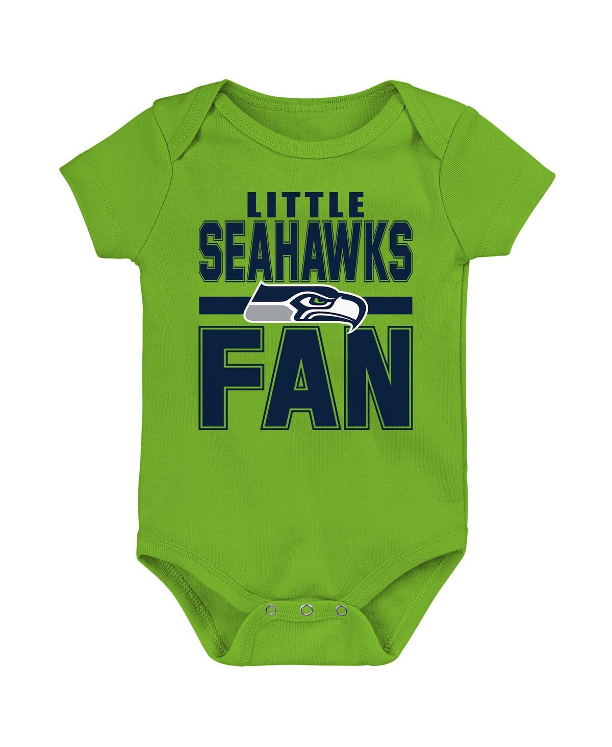 Outerstuff Baby Boys and Girls 3-Piece Seattle Seahawks Little Tike Bodysuit Set