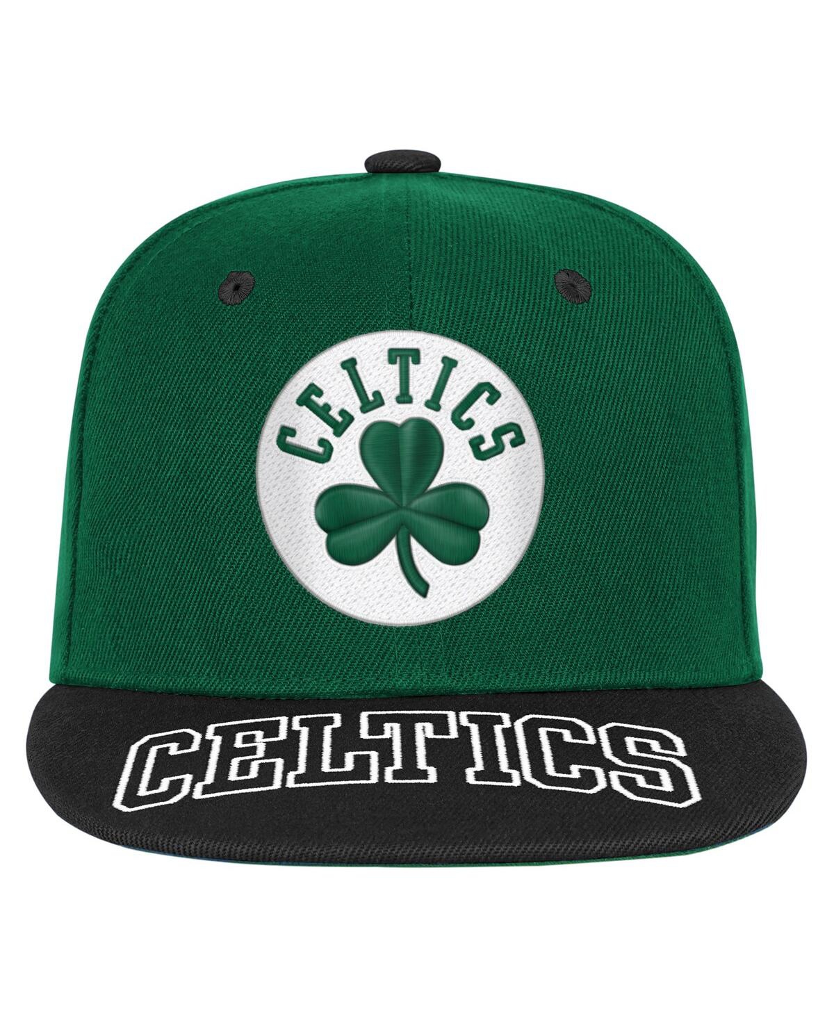 Outerstuff Big Boys and Girls Kelly Green/Black Boston Celtics Two-Tone Snapback Hat