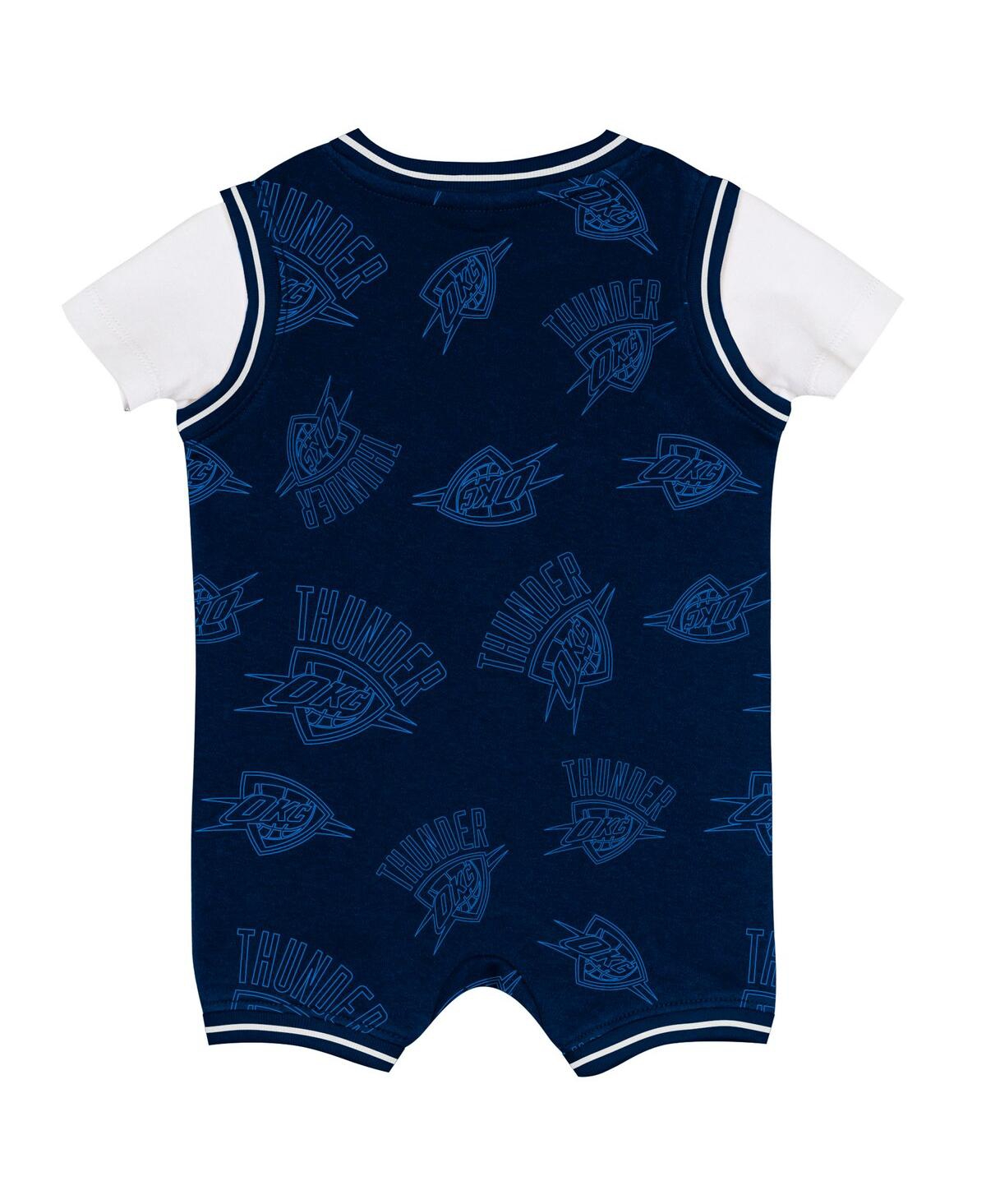Outerstuff Baby Boys and Girls Navy Oklahoma City Thunder Logo Mania Romper