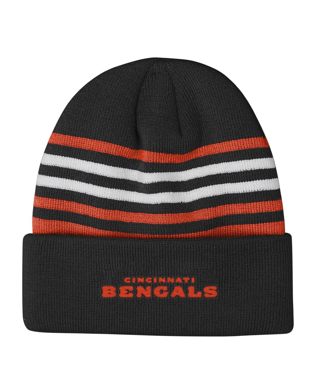 Outerstuff Big Boys And Girls Black Cincinnati Bengals Essentials Cuffed Knit Hat In Red