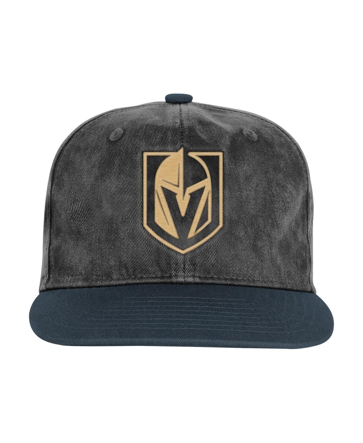 Outerstuff Big Boys And Girls Silver/black Vegas Golden Knights True Retro Deadstock Adjustable Hat In Gray