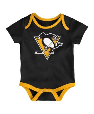 Baby Boys and Girls 3-Piece Pittsburgh Penguins Triple Header Bodysuit Set