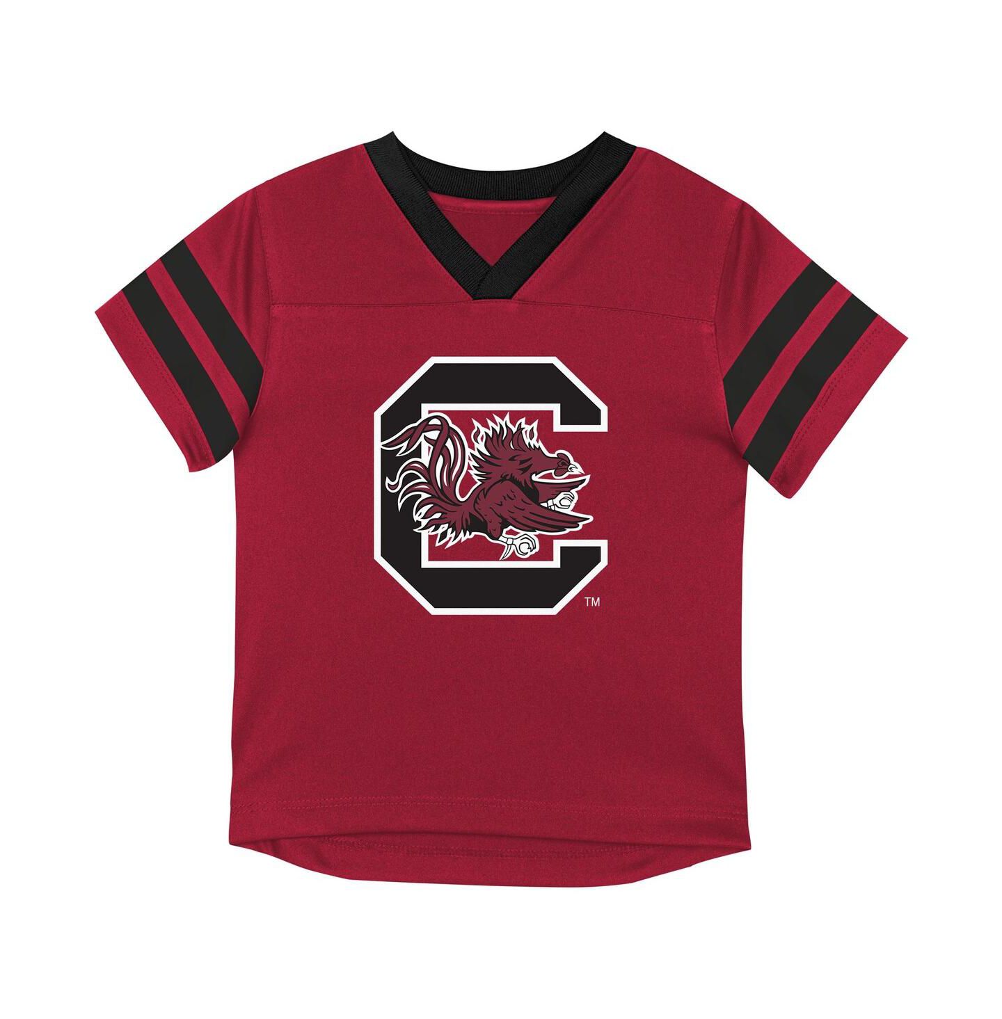 Детский комплект Outerstuff Baby Boys and Girls 2-Piece Garnet South Carolina Gamecocks Team Logo Red Zone Top and Pants Set — фото 5