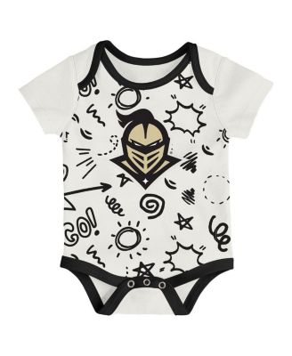 Baby Boys and Girls 3-Pack Black UCF Knights All Day Play Bodysuit Set