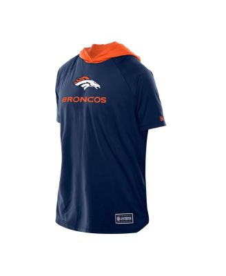 Men's Navy Denver Broncos Combine Authentic Hooded Raglan Short-Sleeve T-Shirt