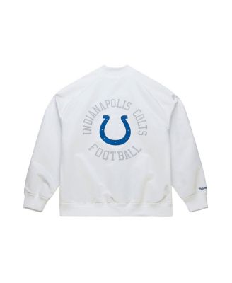 Men's White Indianapolis Colts Double Clutch Raglan Full-Snap Jacket