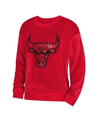 Big Boys and Girls Red Chicago Bulls Step Back Sweatshirt