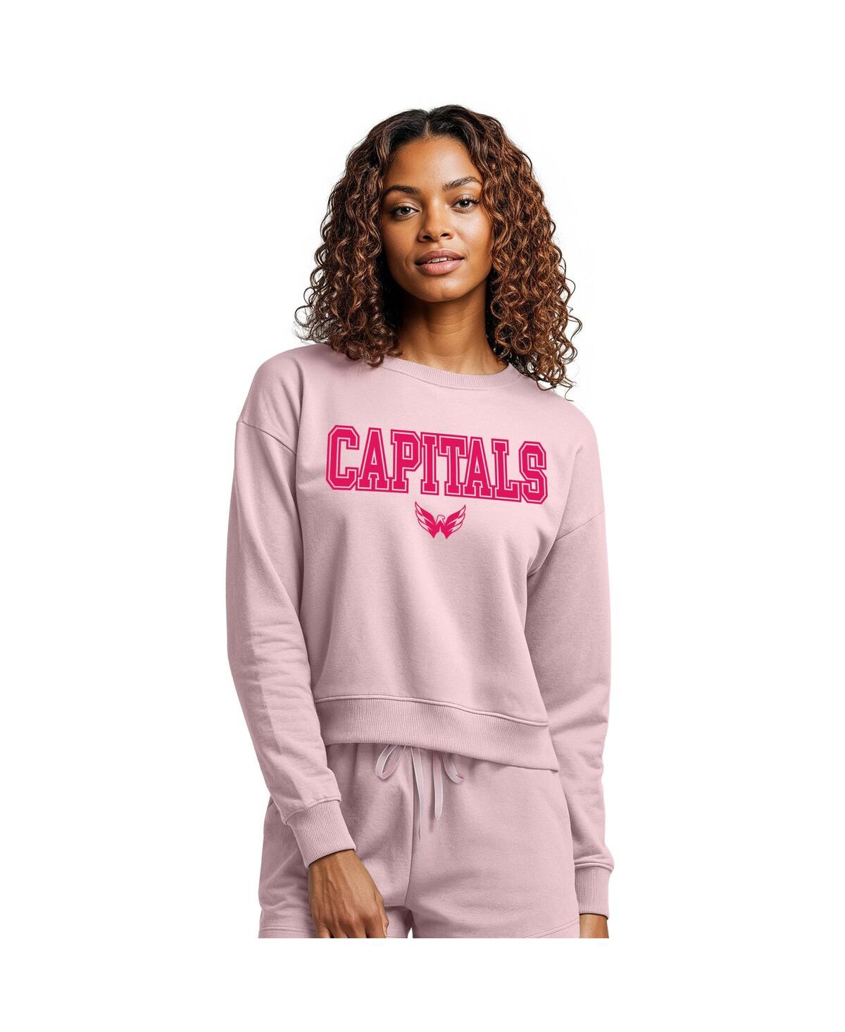 Concepts Sport Women's Pink Washington Capitals Tonal Pullover Sweatshirt