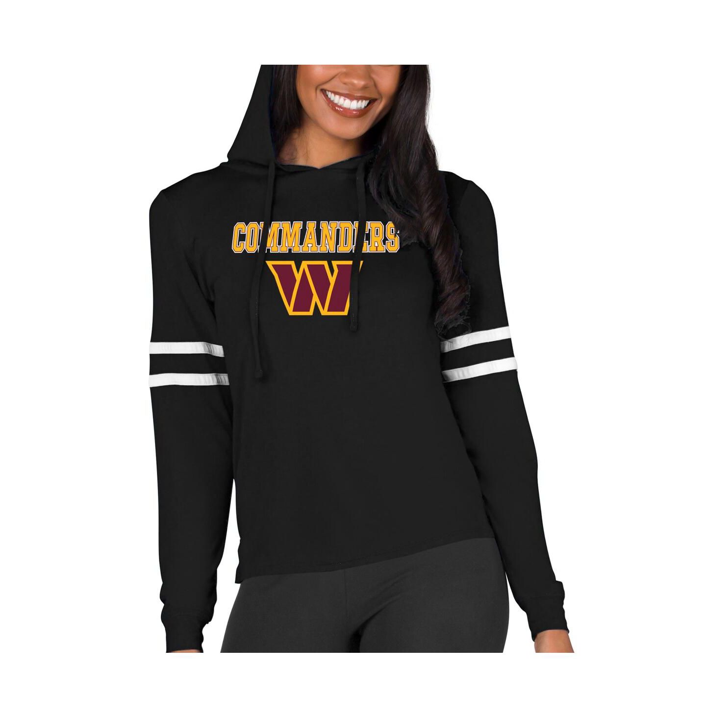 Женское худи Concepts Sport Black Washington Commanders Marathon Lightweight Lounge Pullover — фото 1
