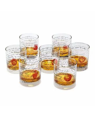 Founding Fathers Printed 11-Oz. Whiskey Glasses, Set of 7