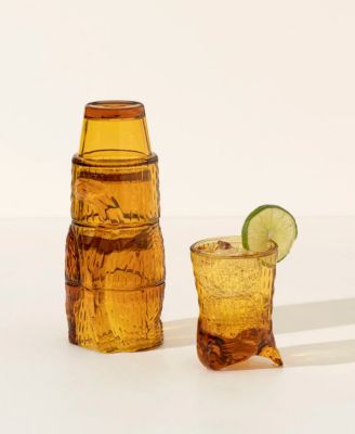 Amber Cat Stackable Glasses, 4-Pc. Set