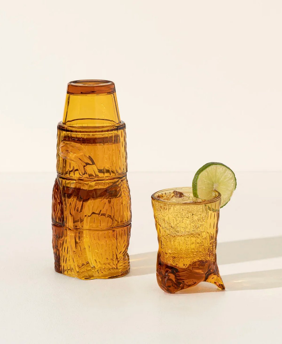 Uncommon Goods Amber Cat Stackable Glasses, 4-Pc. Set