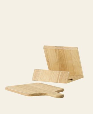 Rubber Wood, 14" x 12", Cutting Board & Cookbook Stand