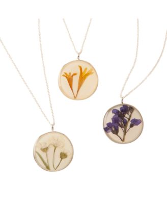 Birth Flower Pendant Necklace in Sterling Silver