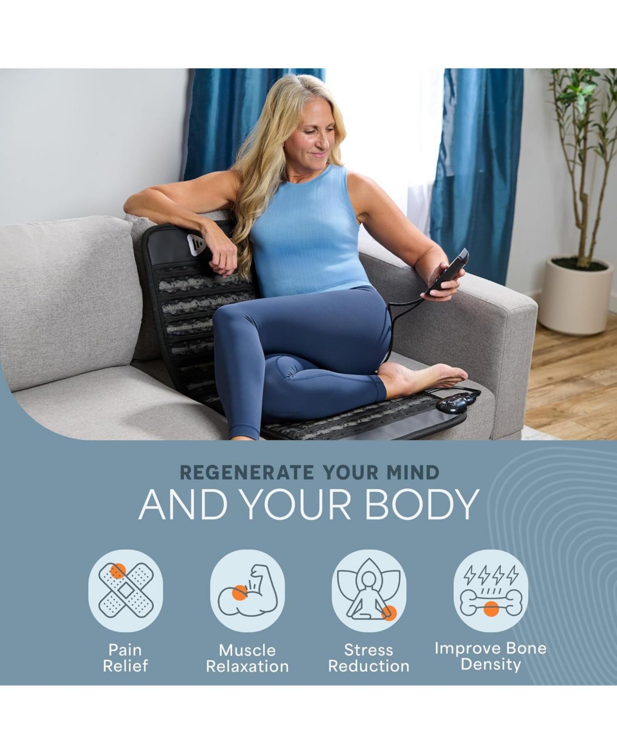 LifePro Portable Far Infrared Heating Mat – Infrared Heat Pad for Back Pain Relief, Improved Mood, Energy & Recovery