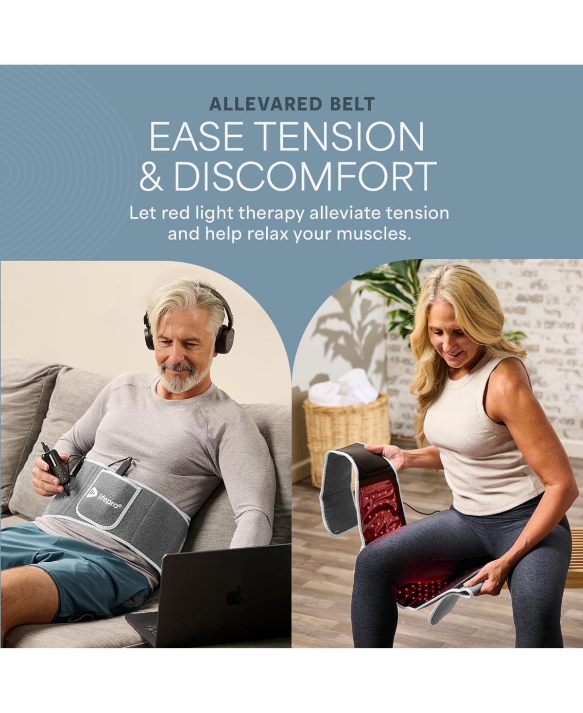 LifePro Red Light Therapy Belt for Muscle Relaxation, Inflammation Relief, and Improved Circulation - Infrared Therapy