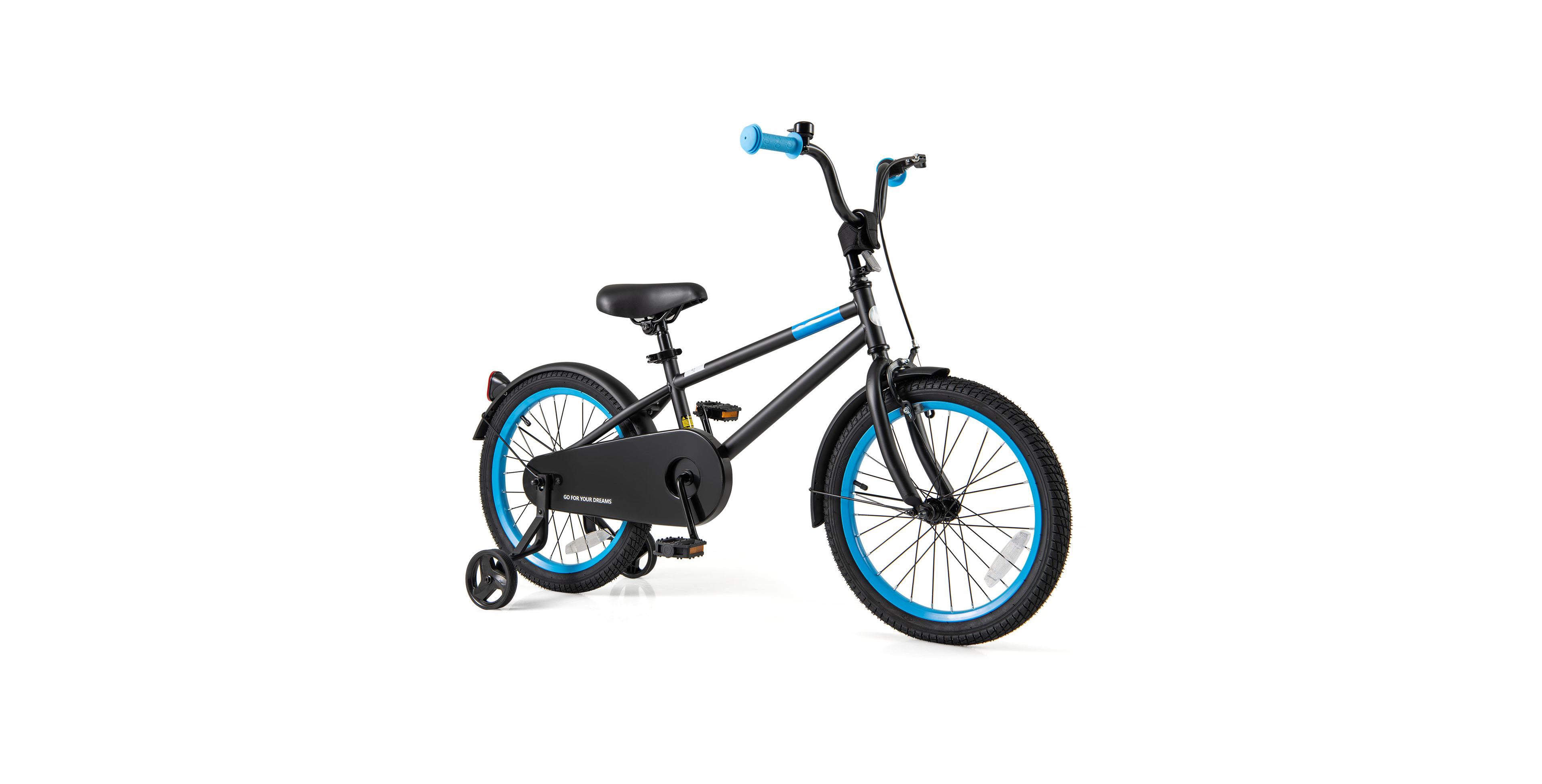 Sugift Adjustable Kids' Bike with Dual Brakes & Detachable Training Wheels, 145 lbs Capacity, Ages 3-8
