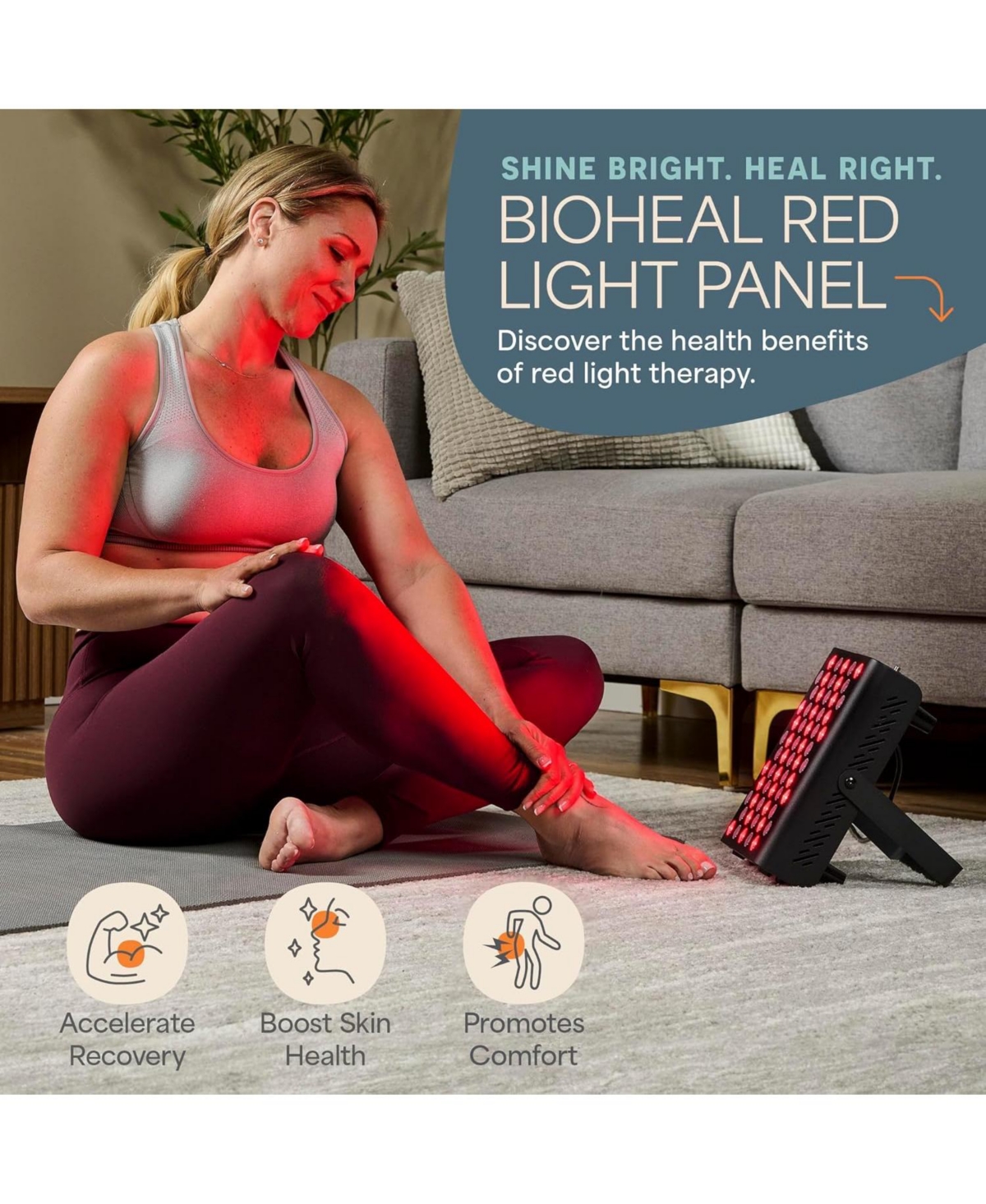 LifePro Red Light Therapy Panel - Infrared Light for Pain Relief, Inflammation, Skin Health, and Improved Circulation