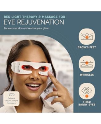 LED Red Light Therapy Mask for Eyes – Red Light LED Mask with 3 Modes, Soothing Vibration, Adjustable Strap & Rechargeable