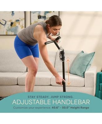 JumpTrack 40” Rebounder Trampoline with Jump Counter – Silent Bungee – 225/350 lb Capacity – Low-Impact Home Exercise