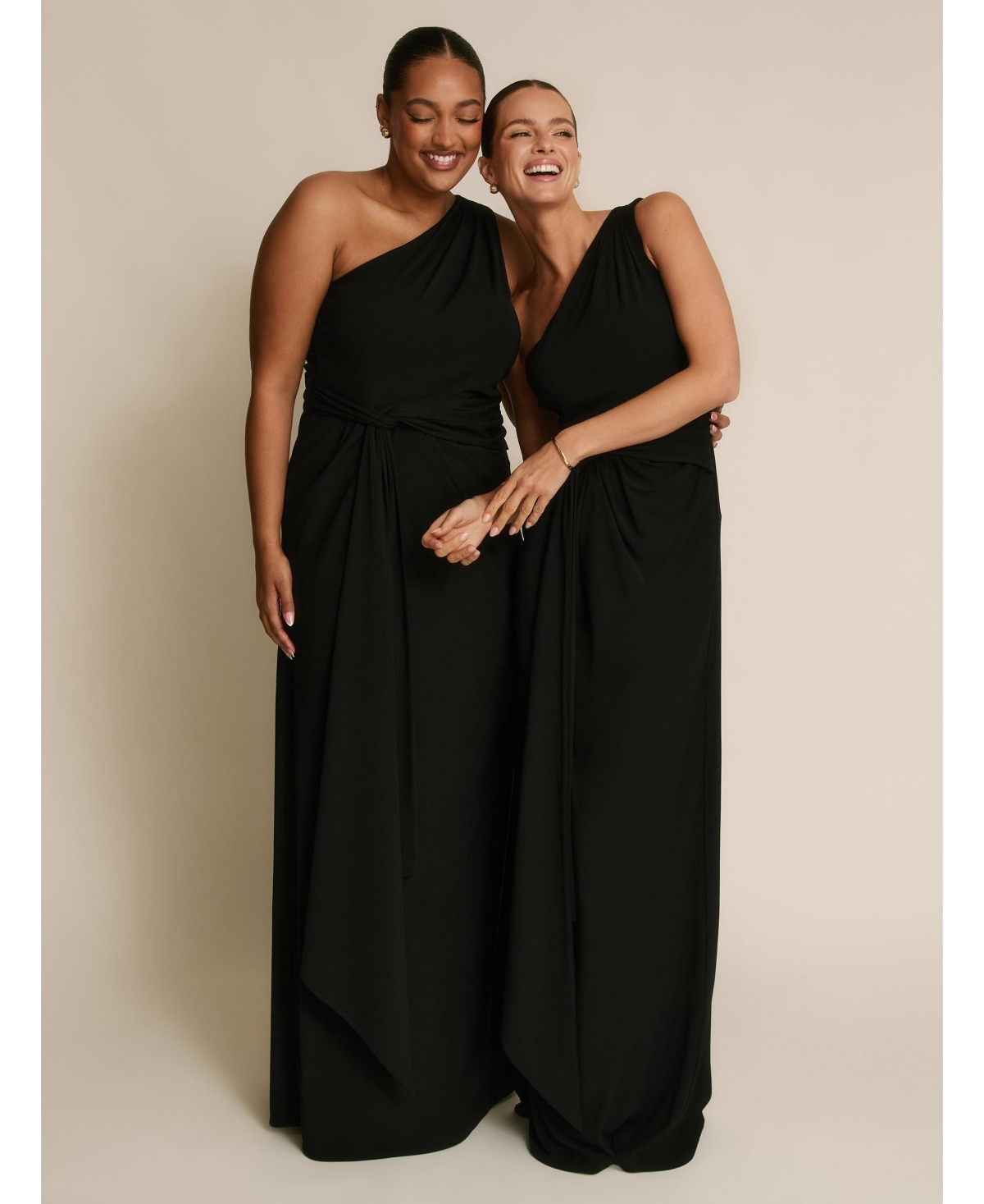 Six Stories Women's One Shoulder Drape Stretch Bridesmaid Dress