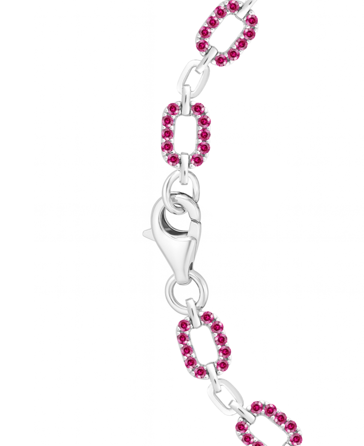 Macy's Lab-grown Ruby (2 Ct. T.w.) Bracelet In Sterling Silver (also In Sapphire) In Metallic