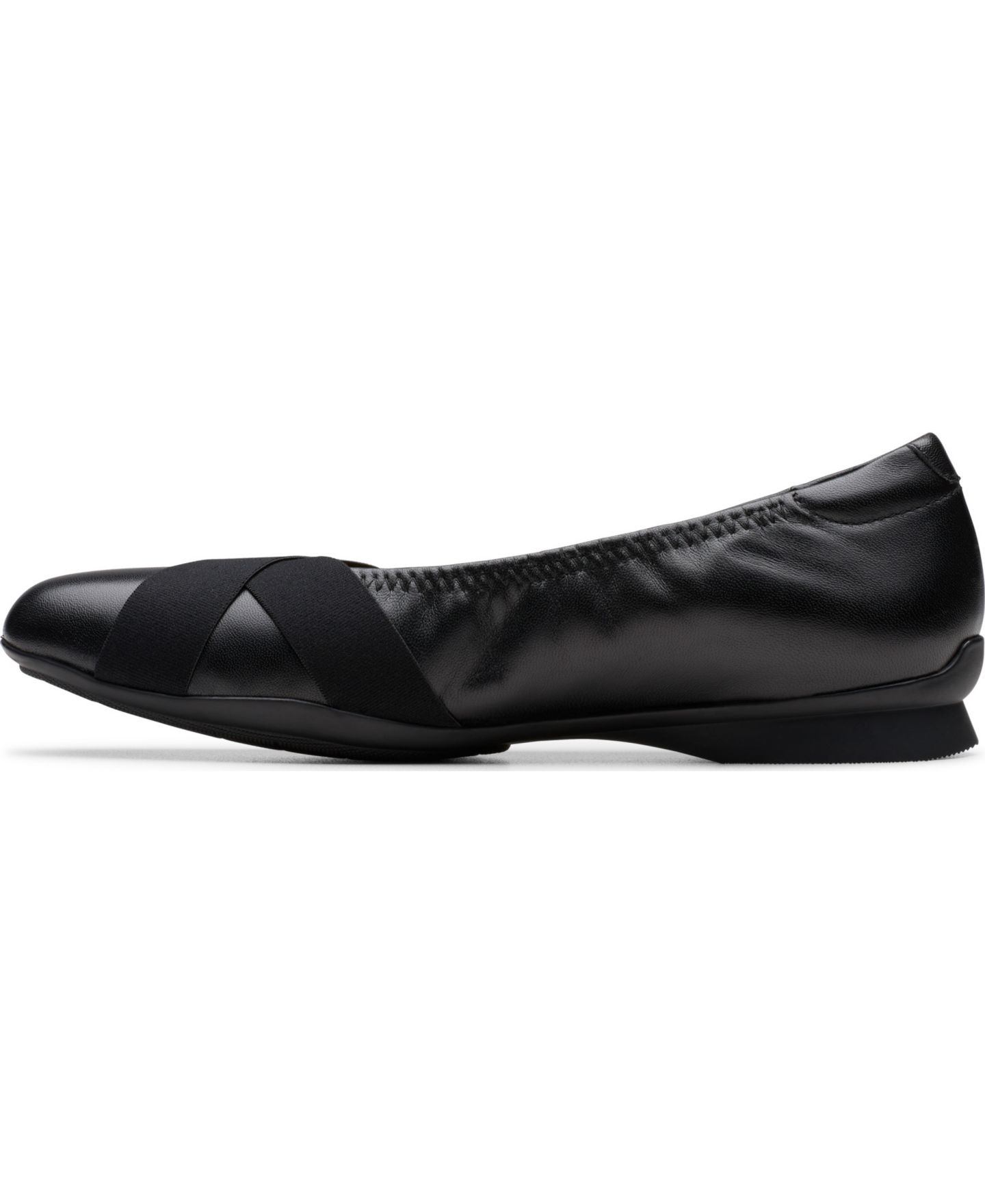 Женские балетки Clarks Jazmynn Gem с круглым носом, цвет: Чёрный кожаный — фото 2