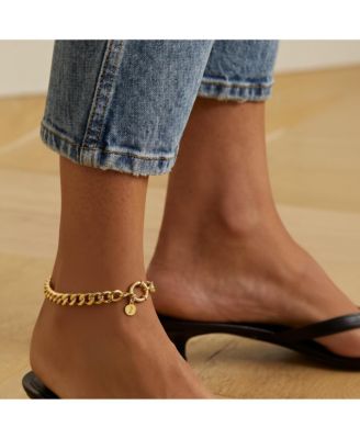 18K Plated Stainless Steel Curb Chain Bracelet & Anklet