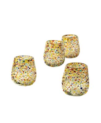 Glass ,Set of 4 Stemless Wine Glasses