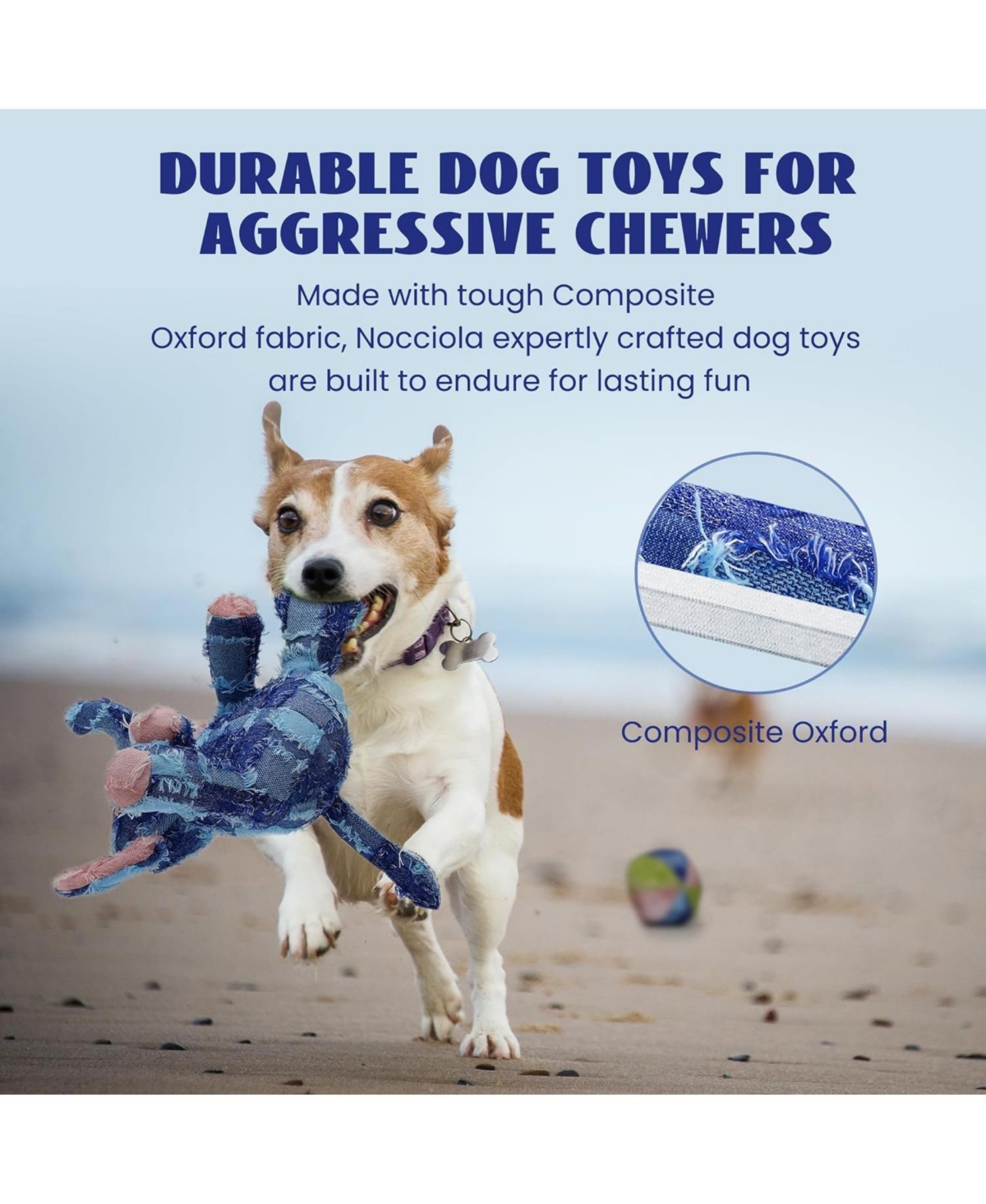 Nocciola Patchwork Pals Elephant & Ball Variety Pack Tough Squeaky Interactive Dog Toy