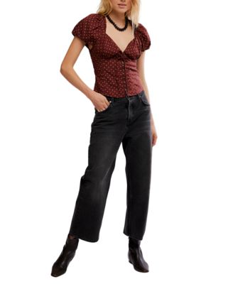 Women's Summer Printed Sweetheart Neck Blouse