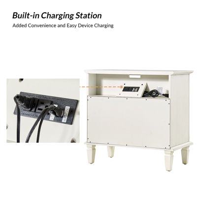 Kamilo Transitional 2-Drawer Solid Wood End Table