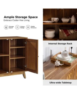 Tobias Midcentury 30"Tall 2 Door Accent Cabinet with Solid Wood Legs