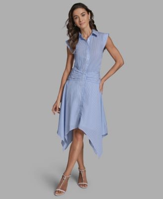 Women's Sleeveless Stripe Shirt Dress