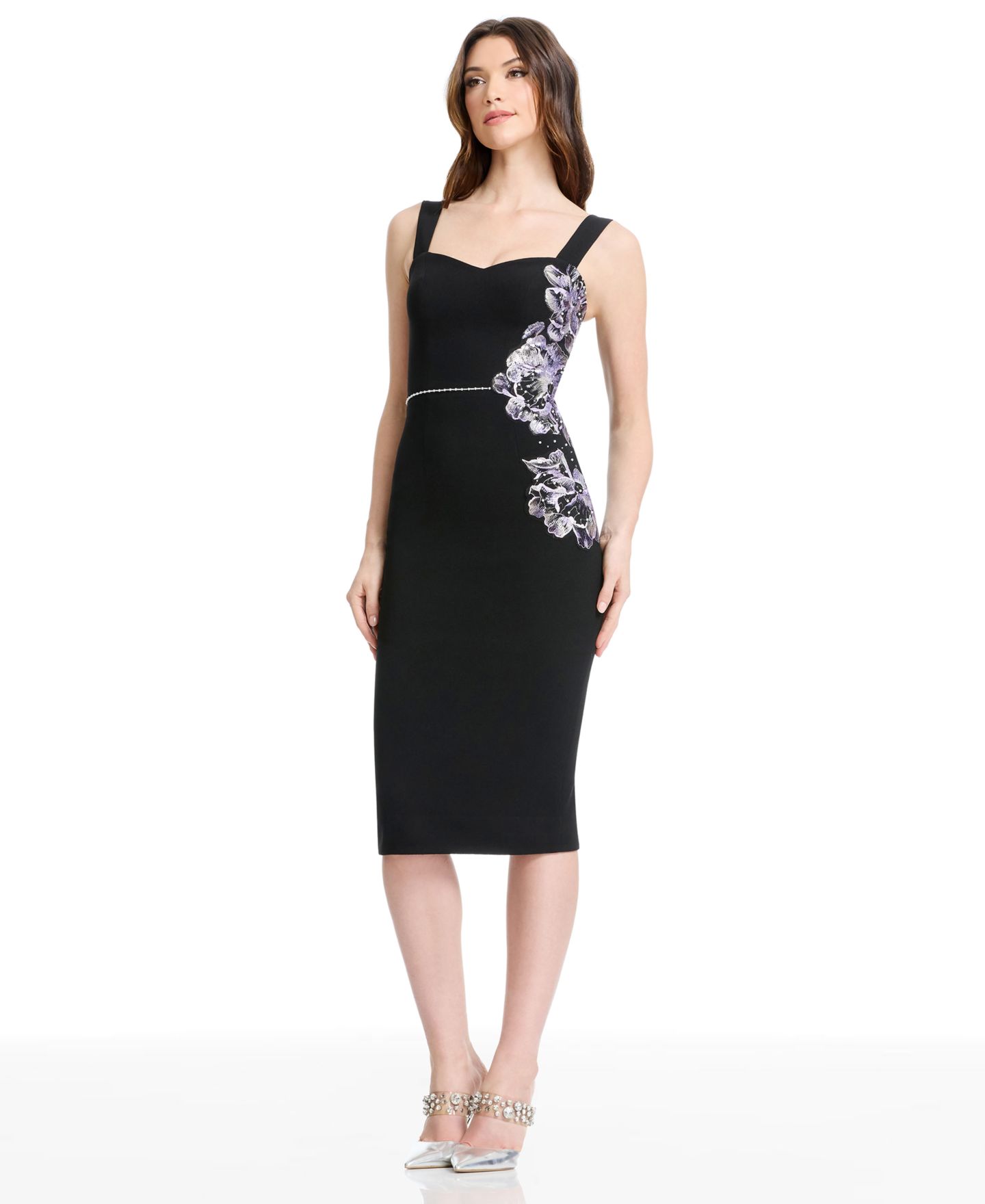 Женское платье Dress the Population Sweetheart Neck Midi, цвет: Чёрный — фото 3